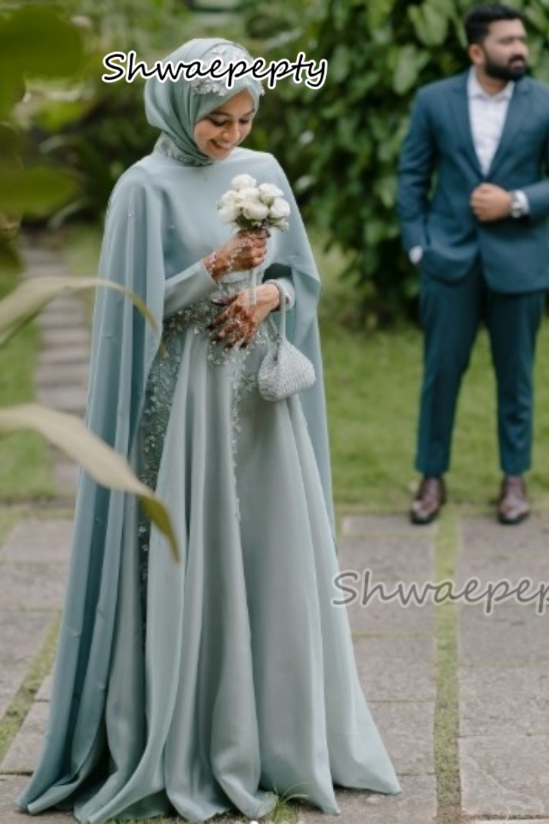 Women Formal Wear Hijab - Elegantes muslimisches Abendkleid mit Umhang, arabischer