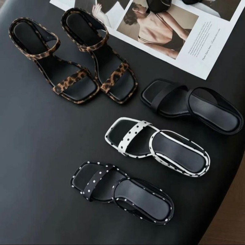Women Formal Wear Heels - Neue Sommer-Sandalen mit Leopardenmuster und Punkte-Design,