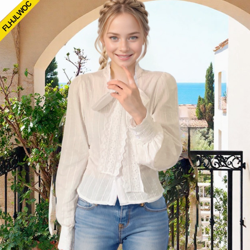 Formal Wear Japan Women - Retro Vintage Spitze Fliege Tops Nette