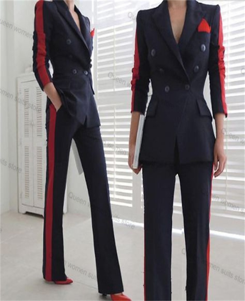 Women'S Red Formal Wear - Rot Schwarz Herbst Frauen Anzug Set