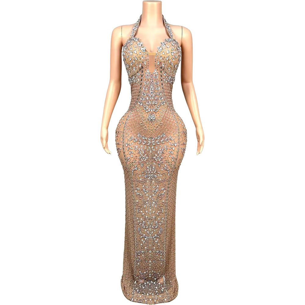 Women'S Red Formal Wear - Luxuriöses Kristall-Glitzer-Netzkleid für Abendveranstaltungen, Geburtstage, Abschlussbälle,