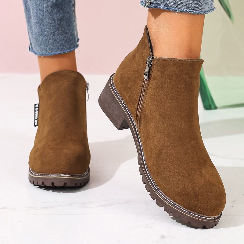 Women Formal Wear Heels - Frauen Herbst Winter Stiefeletten Seitlichem Reißverschluss