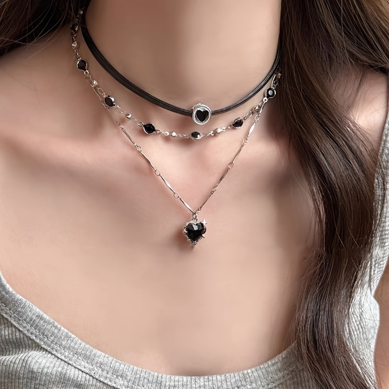 Gotische, geschichtete, herzfö – Formal Wear Jewelry For Women Bewertung und Preis