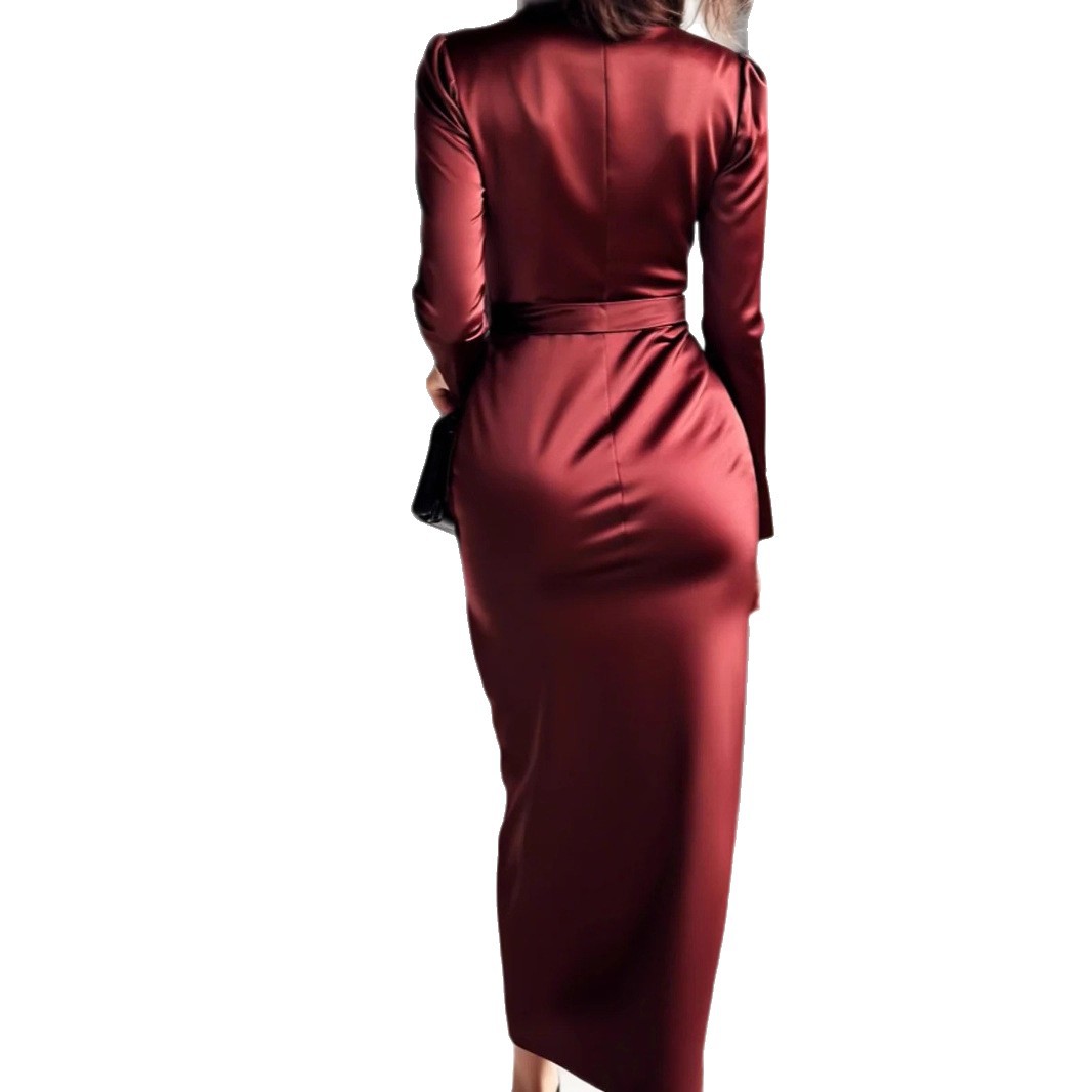 Herbstliches neues Satin-Langa – Women Formal Wear Trends Bewertung und Preis