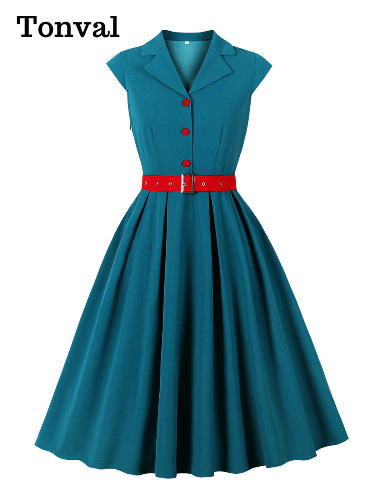 Tonval Sommerkleid mit gekerbt – Women'S Red Formal Wear Bewertung und Preis
