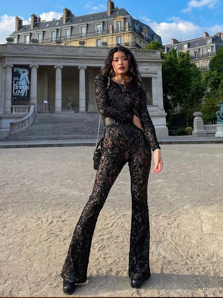 Mode Spitze Pailletten Overall – Women'S Formal Wear Jumpsuit Bewertung und Preis
