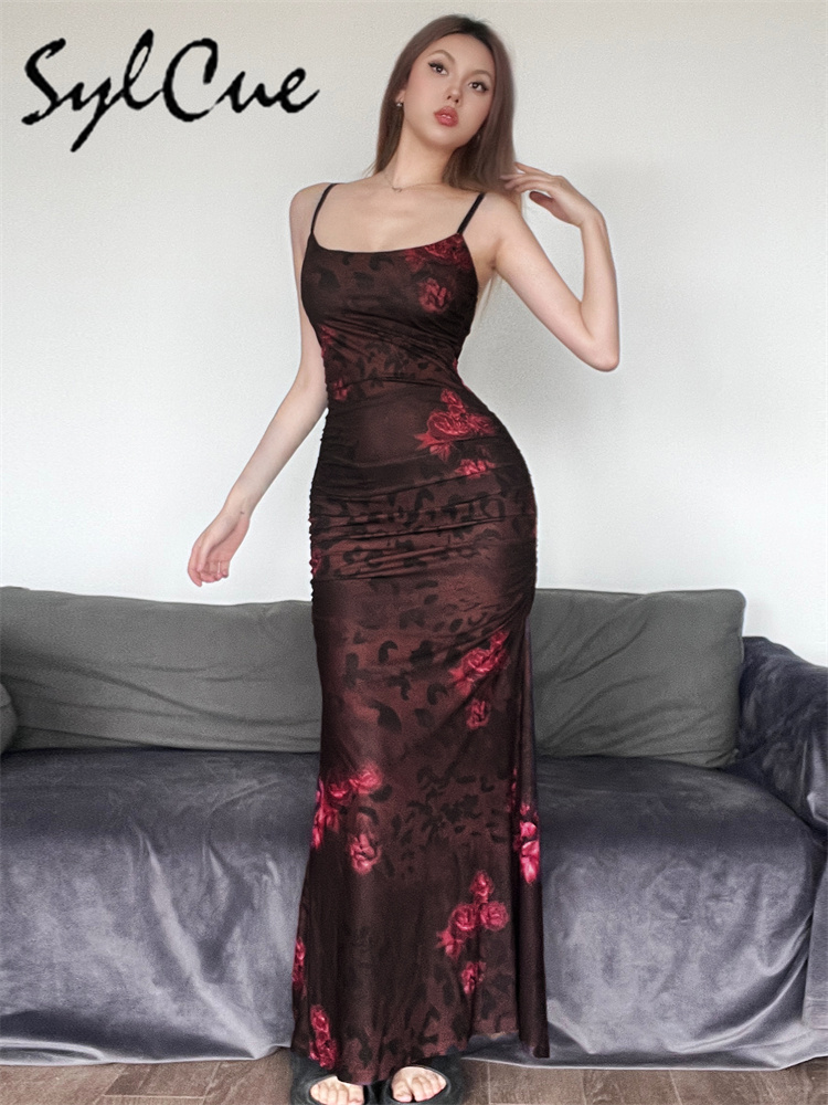 Sylcue Rot bedrucktes Design,  – Women'S Red Formal Wear Bewertung und Preis