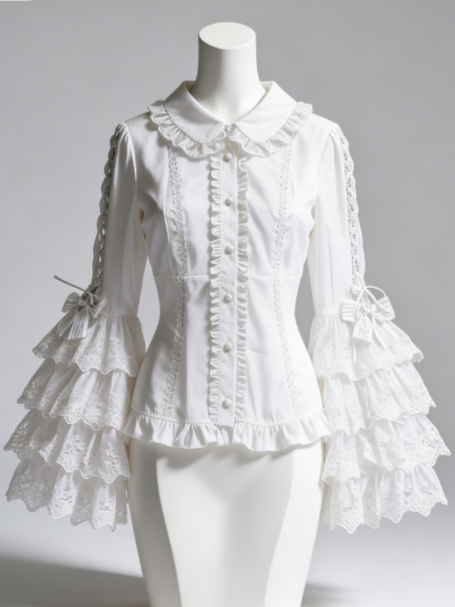 Süße Lolita-Bluse mit Spitzenb – Formal Wear Japan Women Bewertung und Preis