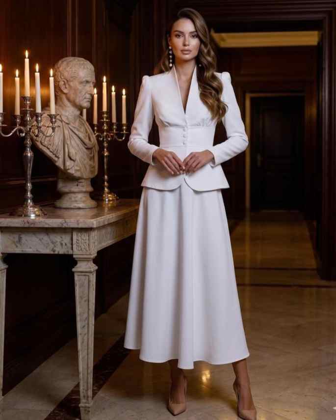 Elegantes Zweiteiler-Damenanzu – Women Formal Wear Business Bewertung und Preis