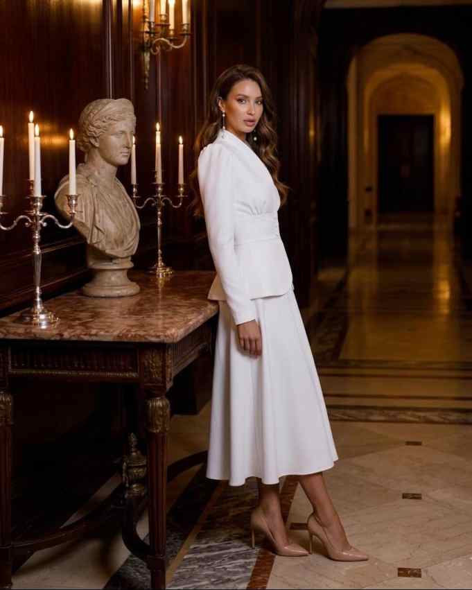 Elegantes Zweiteiler-Damenanzu – Women Formal Wear Business Bewertung und Preis