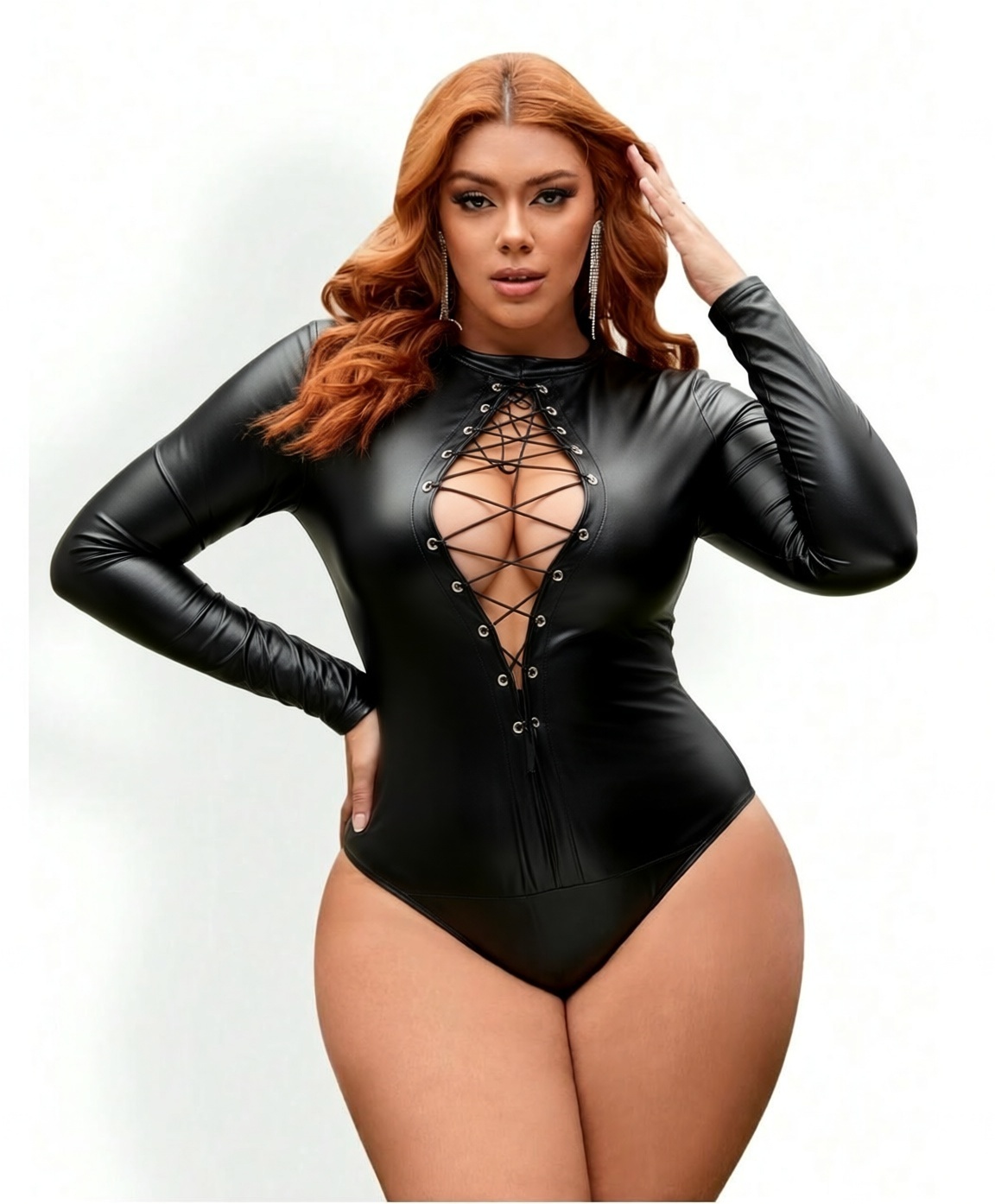 Plus Size Damen Leder-Bodysuit – Women'S Formal Wear Jumpsuit Bewertung und Preis