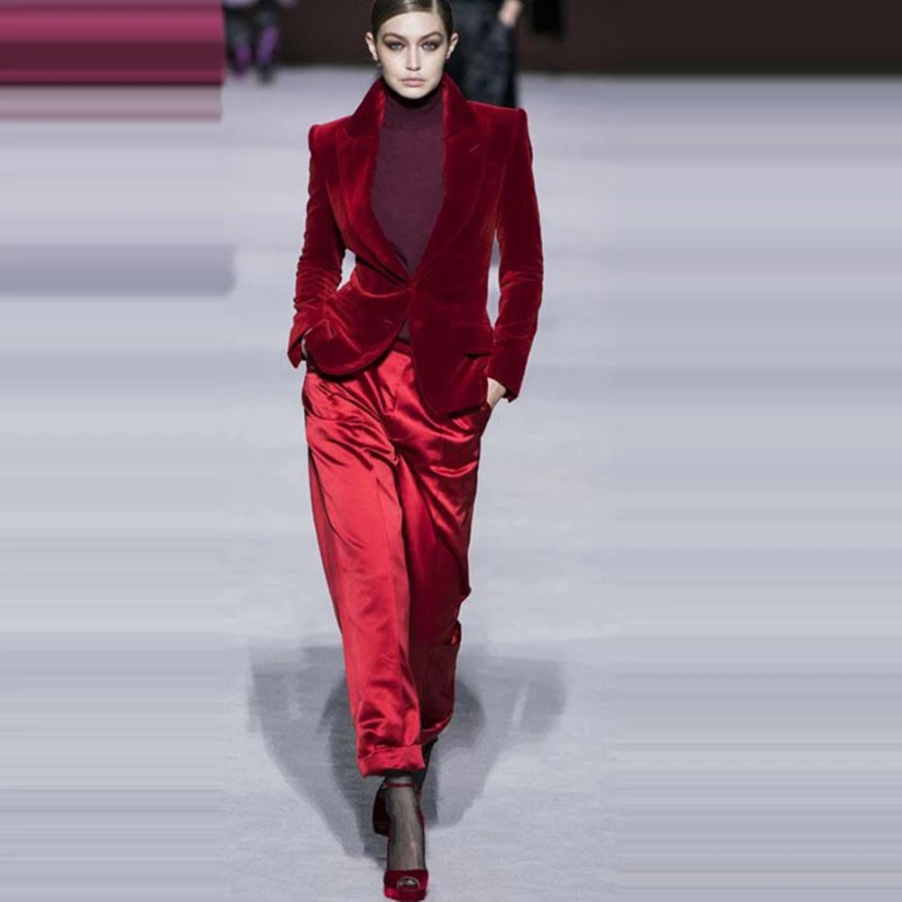 Frauen Hose Anzüge Wein Rot Sa – Women Formal Wear Business Bewertung und Preis